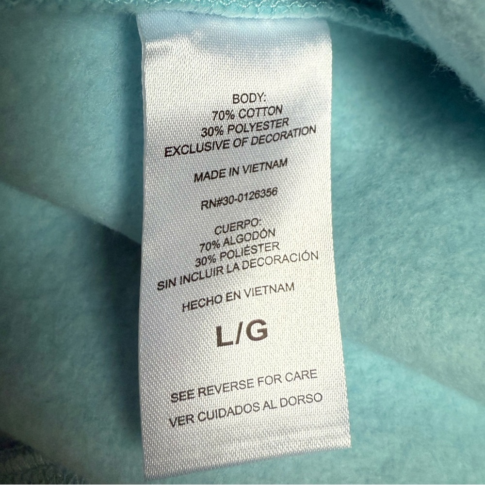 NWOT Life Is Good Fleece Hoodie Pullover Sunflower Light Blue Women’s Large - Picture 8 of 12